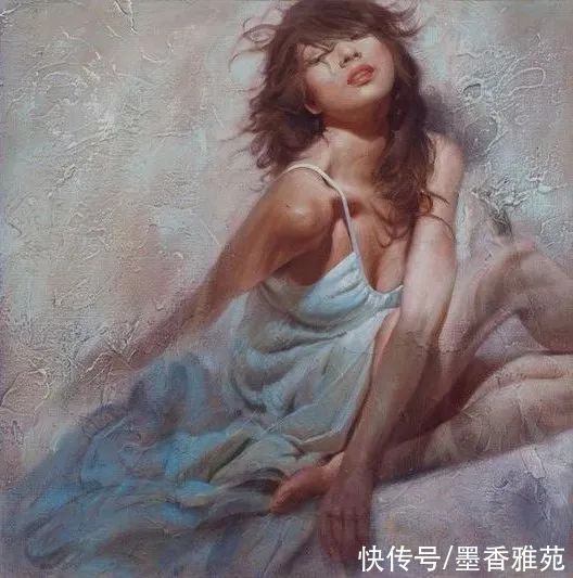 美国&美国性感美女油画,逼真动人