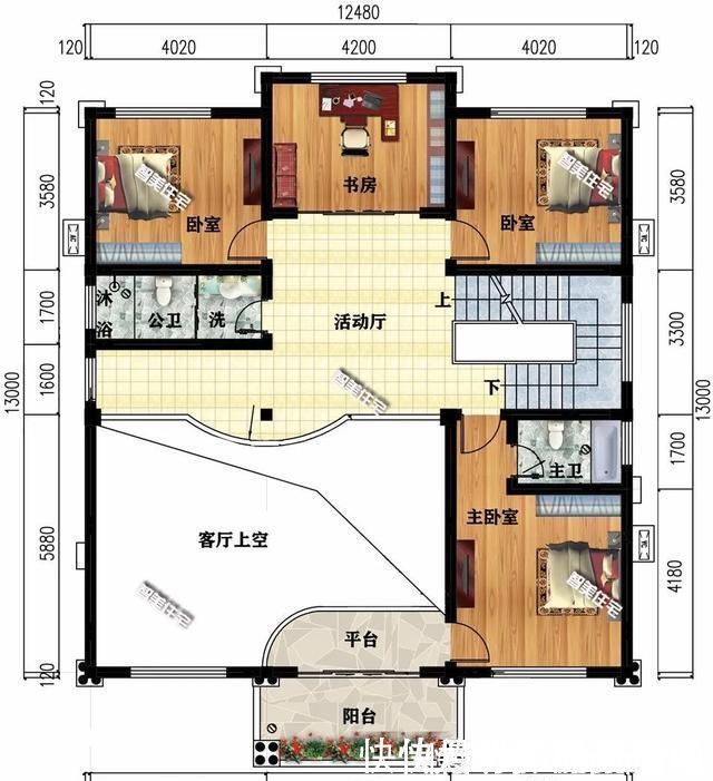 真石漆|客厅挑空设计的两栋豪宅，外观布局都极佳，村里人看了都竖大拇指