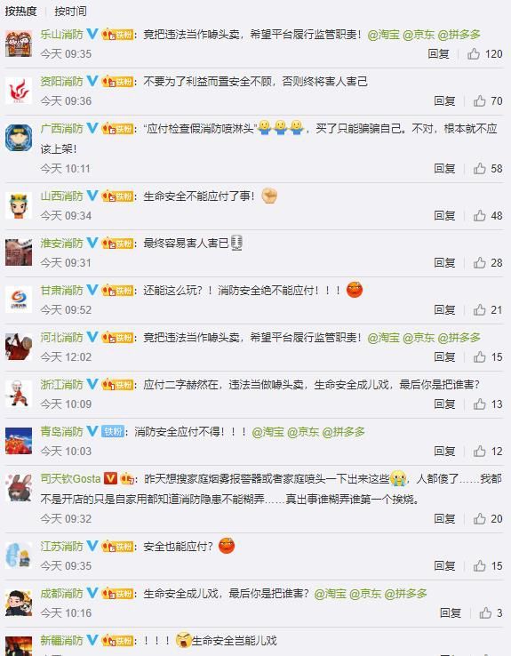 消防|售卖“应付检查”消防喷淋头 中国消防点名电商平台