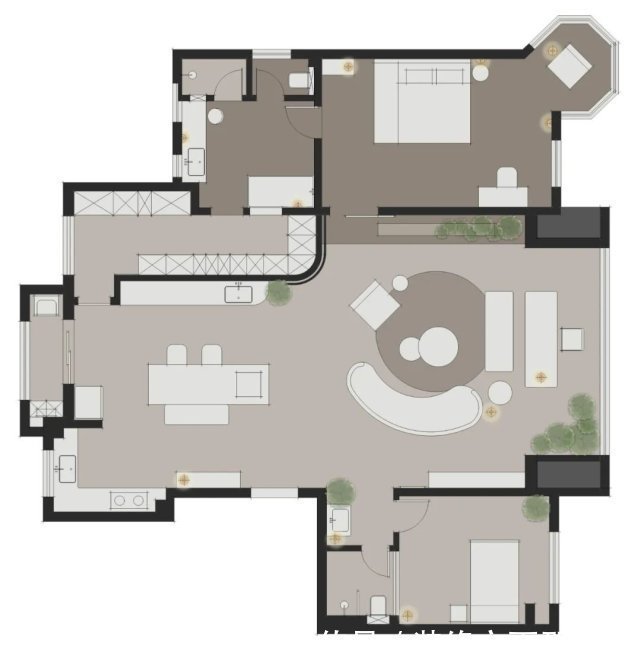 空间|158平现代简约风精简的空间达到以以少胜多、以简胜繁的效果
