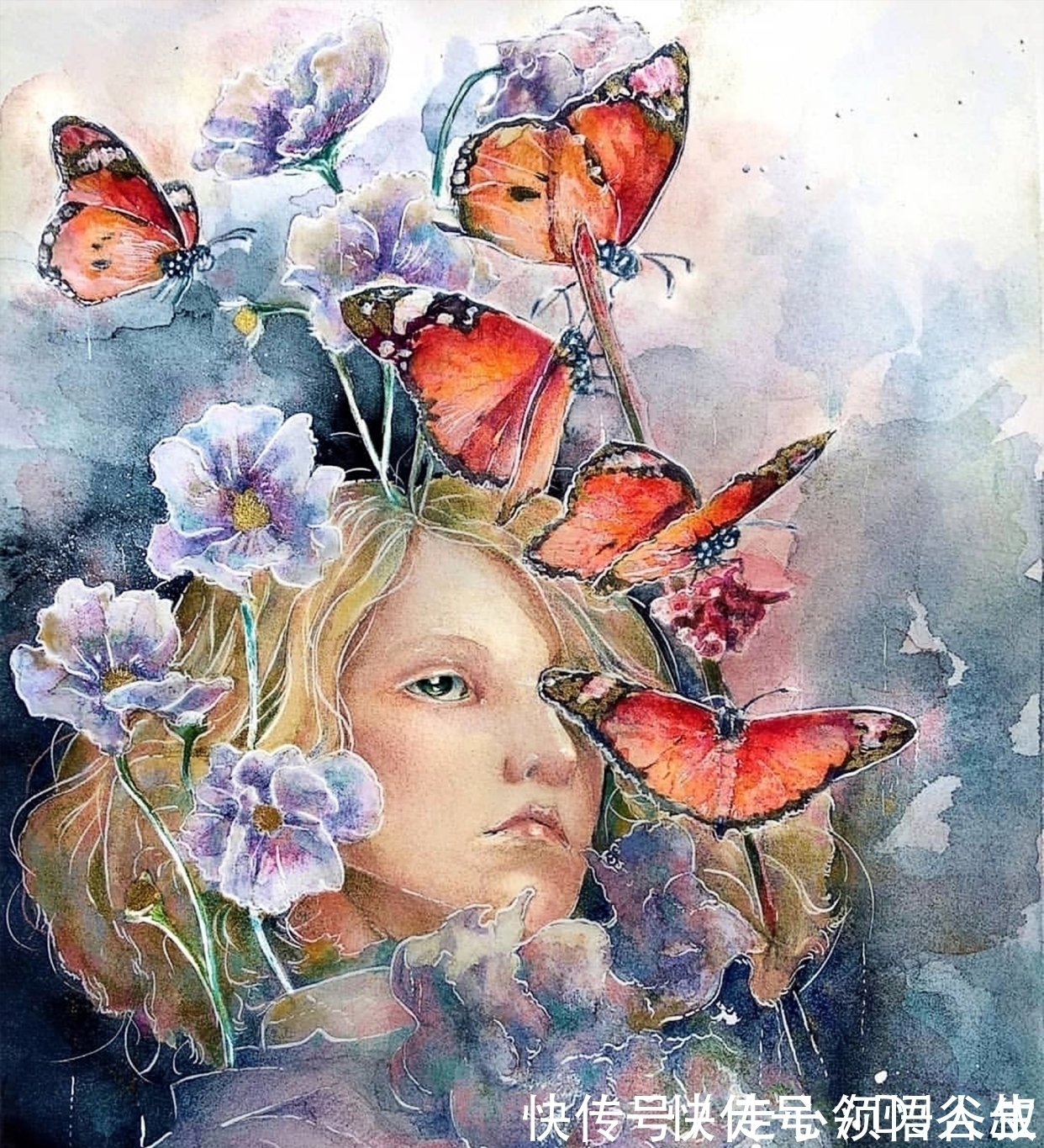 珀耳塞福涅&寂静宇宙中的明眸:色彩与金箔的交融,插画家卡法西斯的神话四季