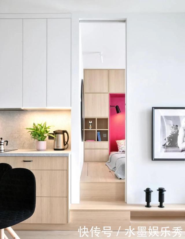 小户型|大龄姑娘买下33㎡小宅,全屋极简装修,卧室抬高45㎝,好舒适