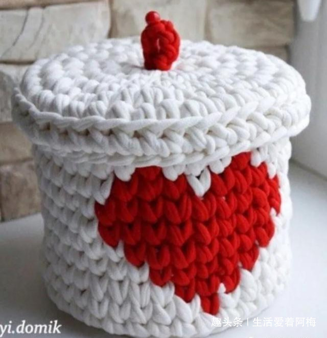 布条这样钩织,快速变收纳筐,放家里不好用吗DIY编织附教程