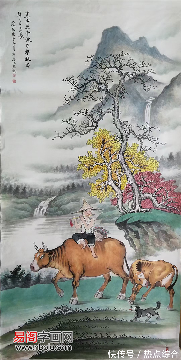 陶渊明$田园牧歌,养心山水,汤希忠画作赏析