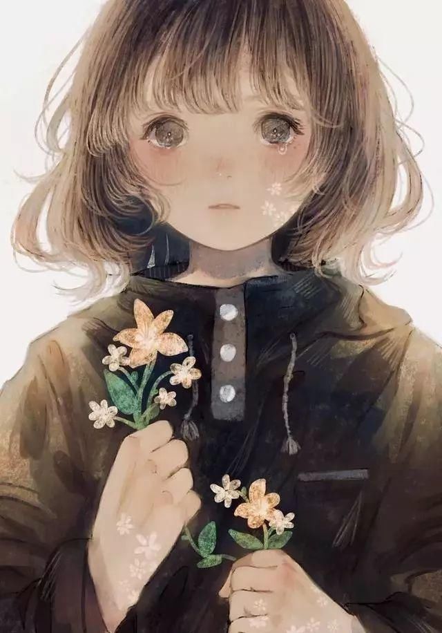  插画|唯美的“鹿眼”少女插画,看见她哭心都碎了……