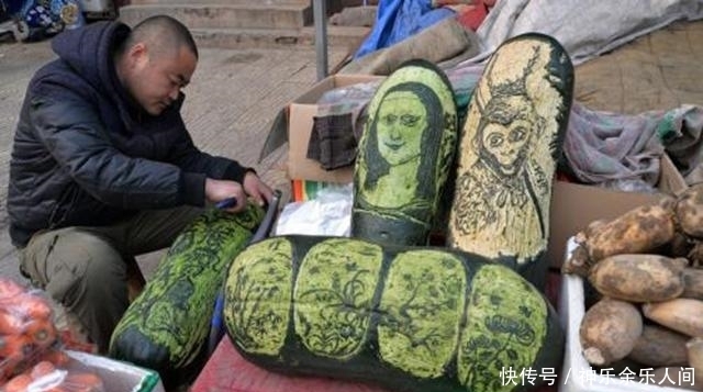 40岁卖菜大叔,在冬瓜上刻"美猴王"走红,被卖菜所耽误的画家
