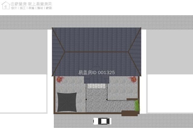 别墅|一层新中式别墅，双入户门，房间均能采光，屋檐外挑，简单大气