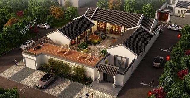 倒座房|3套适合新农村盖的中式合院，造价40万起，第2套大美