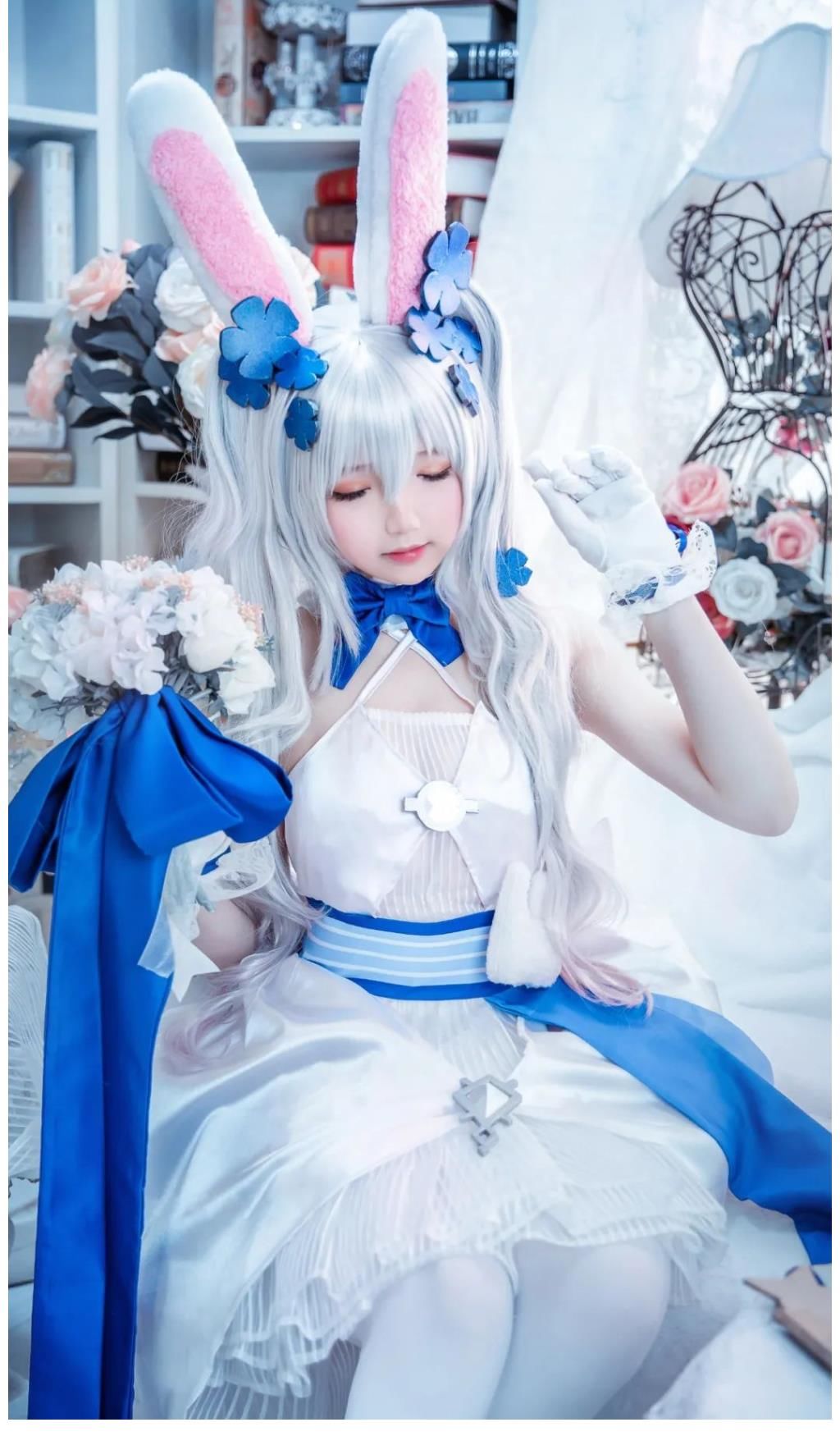 碧蓝航线|cos：碧蓝航线萌妹拉菲的白兔与誓约cos正片@雪晴