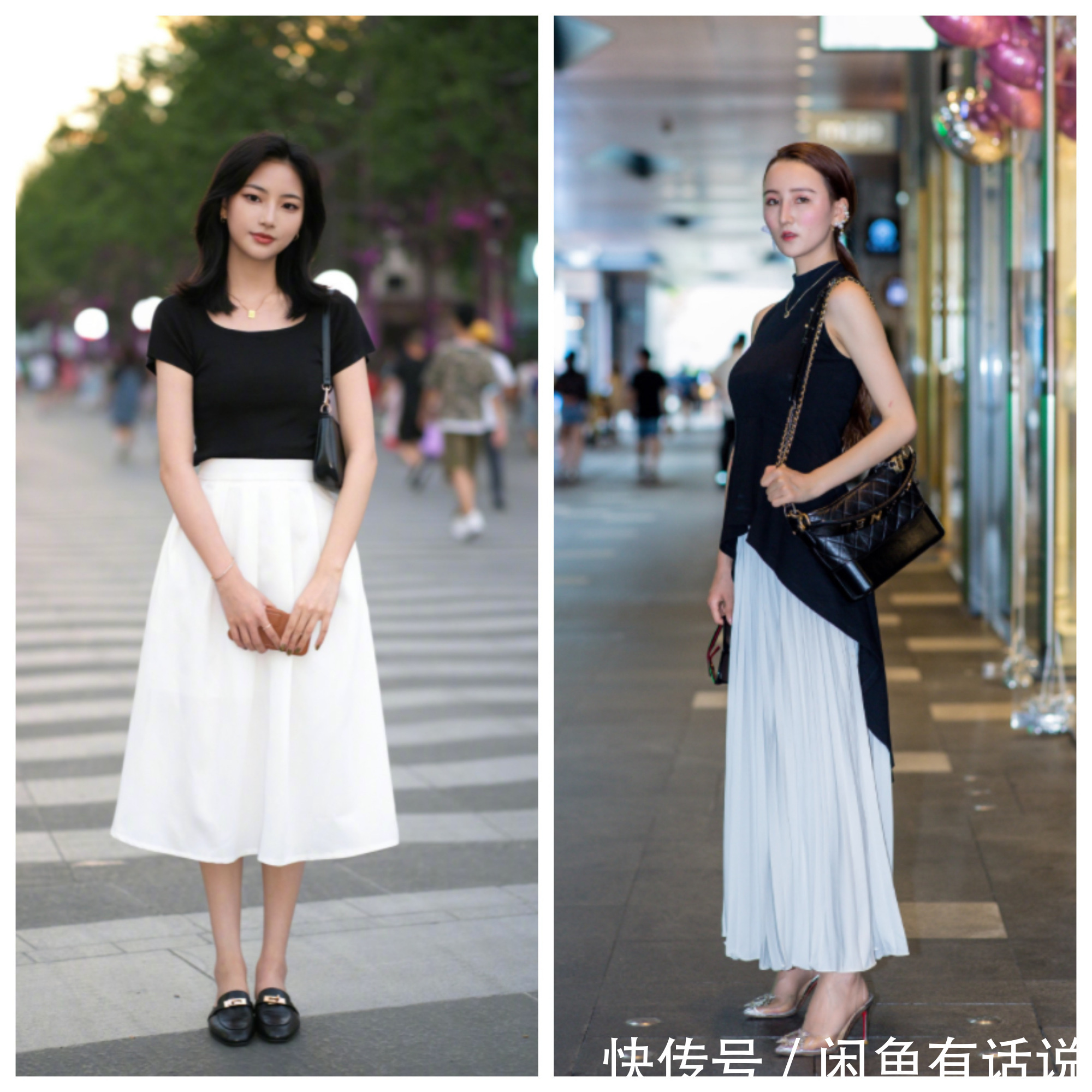 纯色|杭州女生有多会穿?看素人街拍就知道,这19套“半裙”穿搭太美了