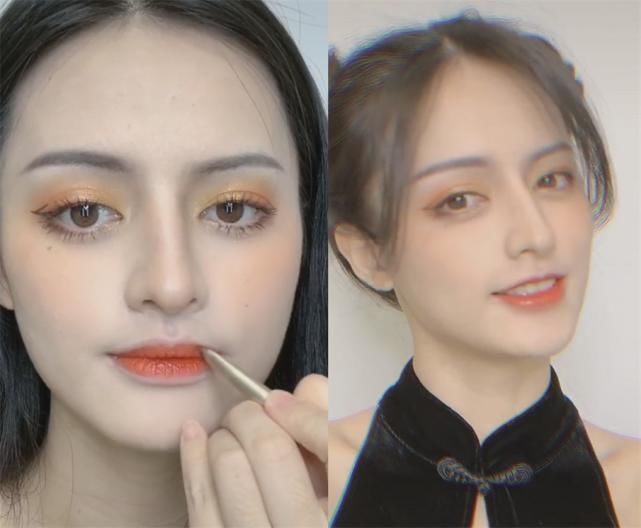 小姐姐仿妆“热巴”,开始真不错,成品你比她还美