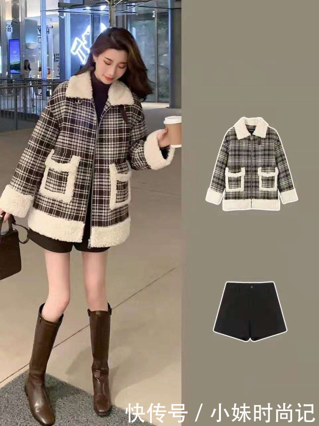 显高|穿了这么久的羽绒服,也该换羊羔毛外套上场,让你的冬季更显高