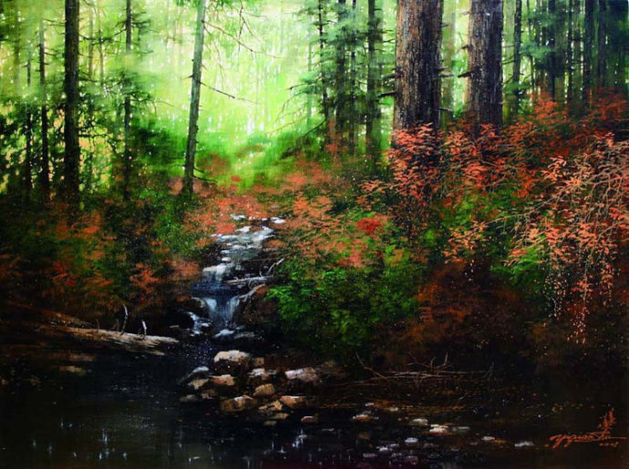 静恬#舒益谦的绘画作品,有一种诗意的美!