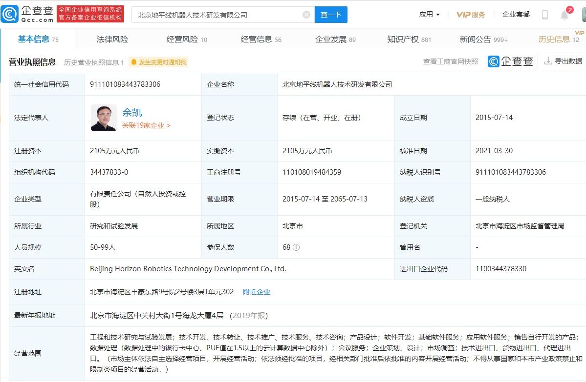 地平线|地平线完成新一轮融资,投资机构含京东方