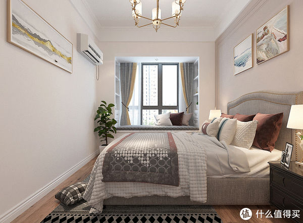 主卧|180㎡四居室精装房改美式风，看了主卧之后真的羡慕，非常的精致