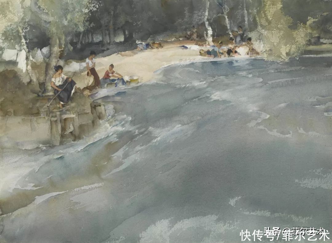 艺术家|苏格兰艺术家弗林特的女子水彩画，美轮美奂