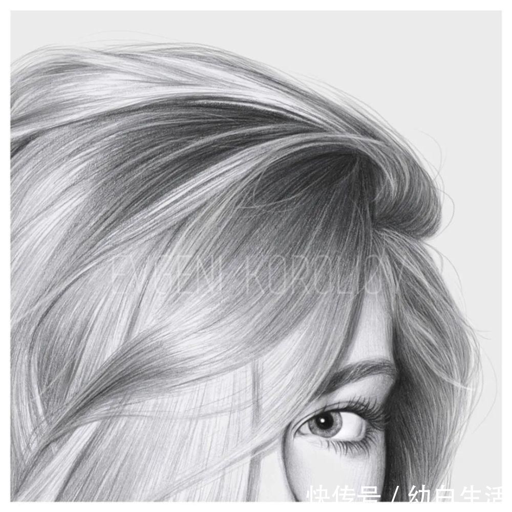手绘$总被怼素描画得像头盔,瞧她用自动铅笔画,笔笔都是功力,厉害了!