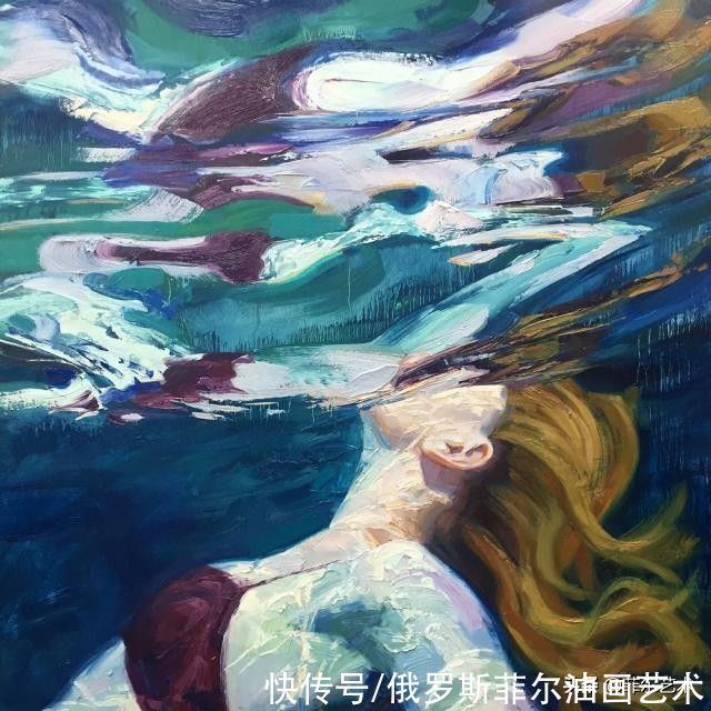 emrich|沉浸在海水里的女性，美到窒息的油画作品，是不是惊到你