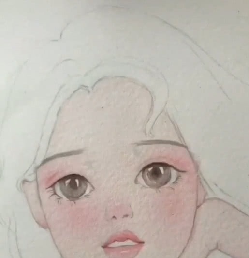 小女孩@美术生画小女孩,感觉暖心又很萌,网友:甜甜的感觉