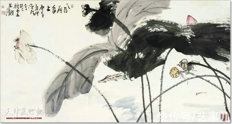 库尔勒!尹沧海教授荷花水禽作品欣赏:笔意简率自由 一派天趣自成