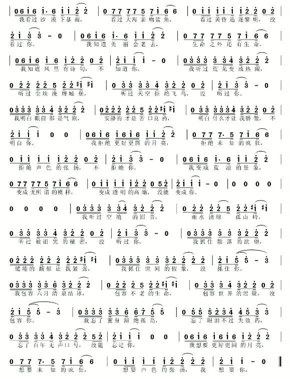 陈粒 奇妙能力歌 歌曲简谱 快资讯