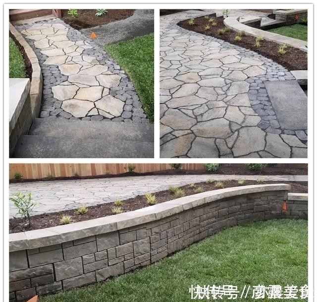 铺石板路砌台阶,荒芜庭院经过10天改造,一半花园一半休闲