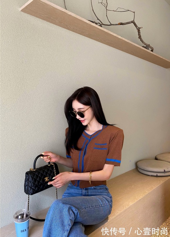 搭配|女神孙允珠高清时尚搭配:雪茄橡木暗棕低调细针织开衫