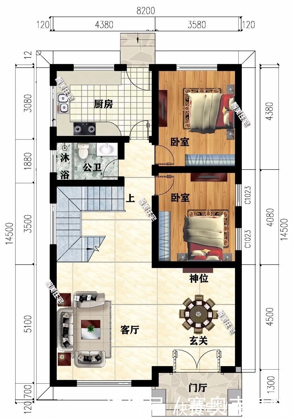 别墅|面宽8米左右的两栋简欧别墅,室内都很通透,户型一造价极低