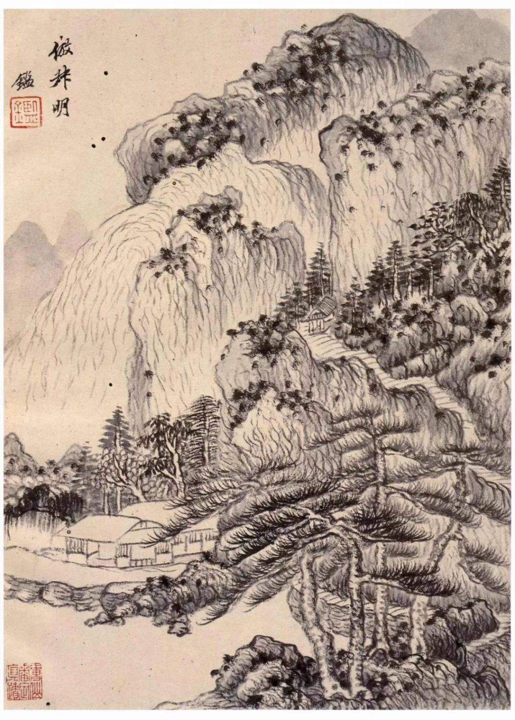  王鉴|王鉴《仿古山水册》，谦谦一大家