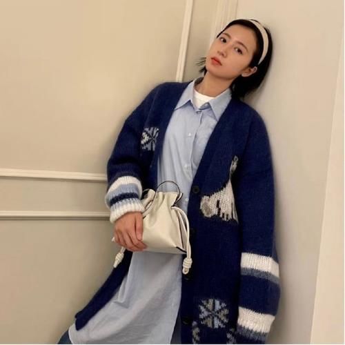 开衫毛衣可盐可甜！配连衣裙穿高级甜美，拼色款超清新！