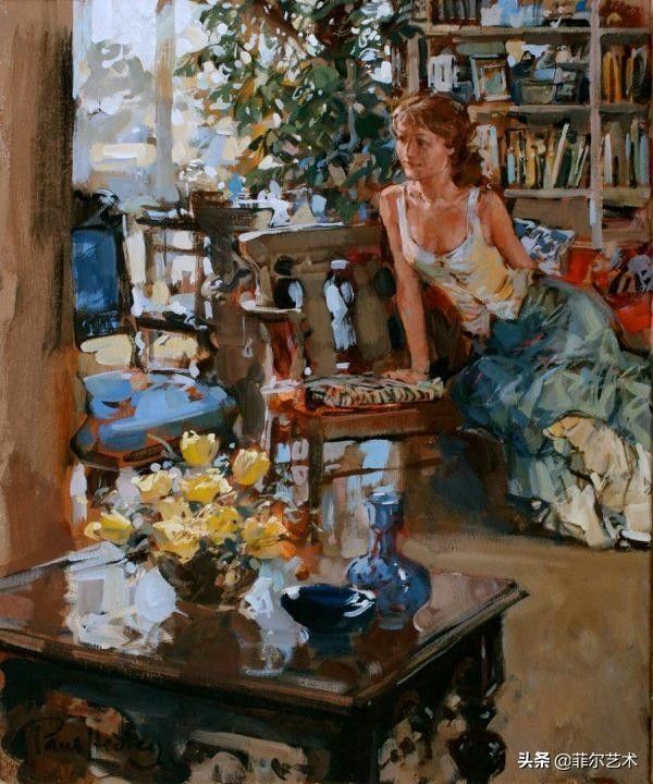 性感@英国艺术家用豪放泼辣的笔触,描绘出性感迷人的西洋女郎