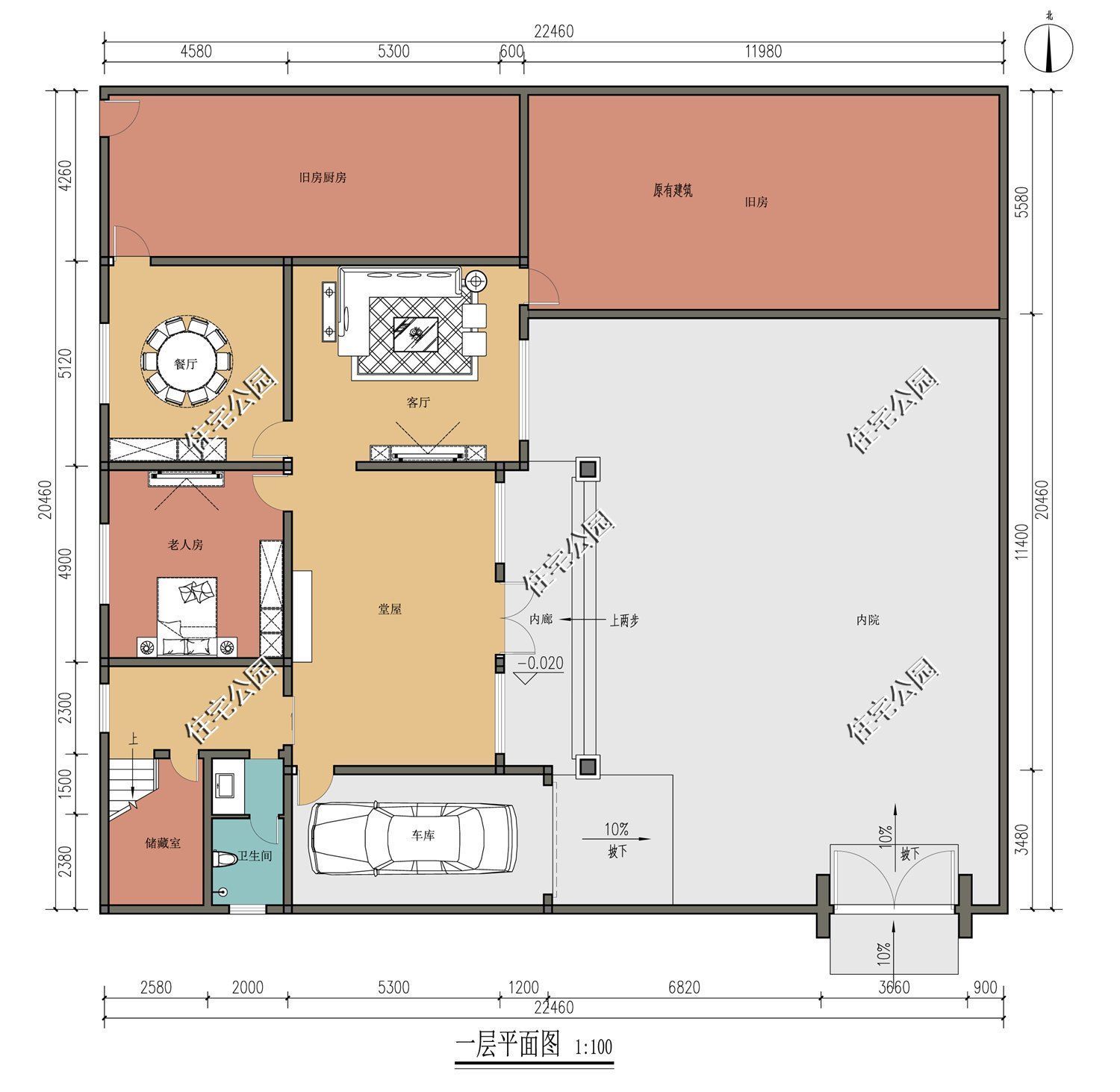 中式合院|20×10米农村中式合院，颜值杠杠的，建一栋出来面子十足