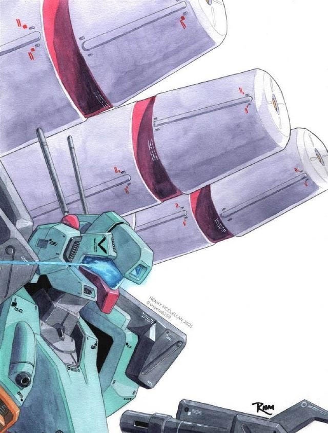 杰斯塔|机动战士高达插画,新安洲怎么被烤焦了?