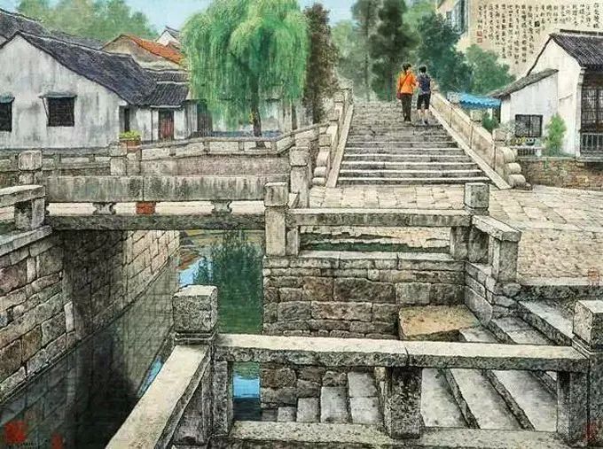贺天健&吕吉人笔下的水韵江南,美在意境!