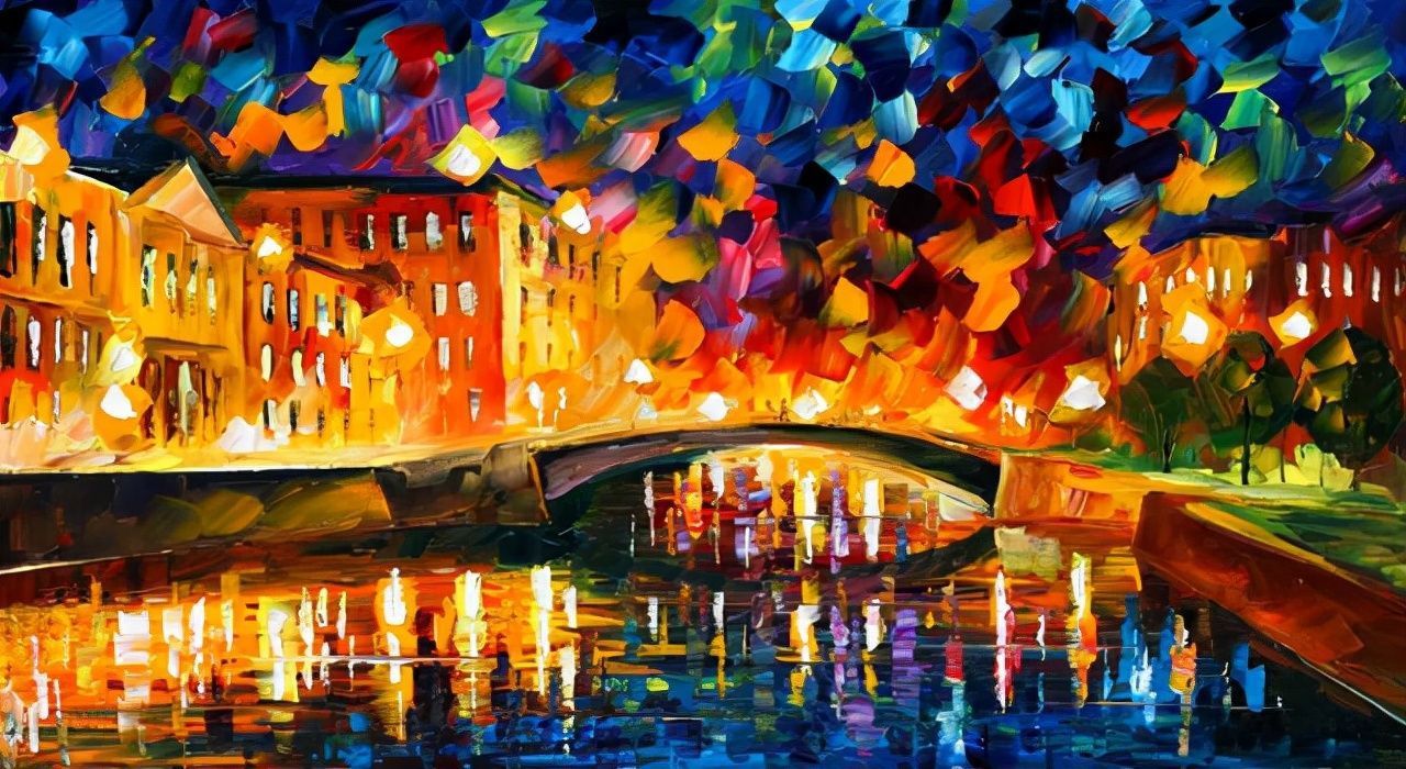 leonidafremov&现代印象以色列画家leonid afremov调色刀创作的缤纷炫丽油画