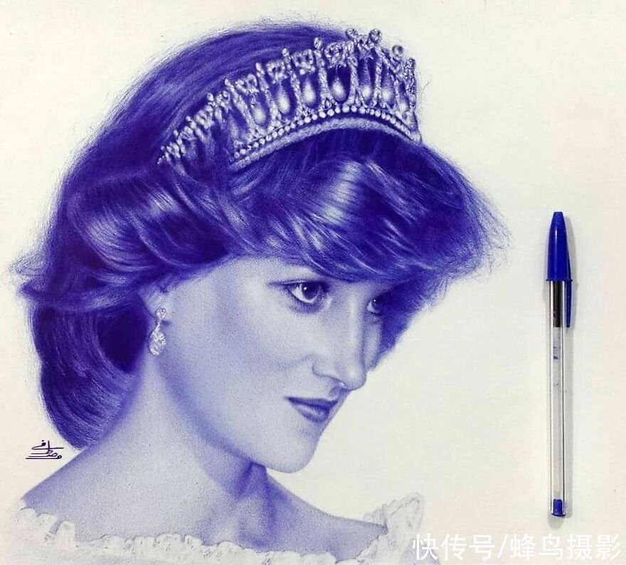 肖像&有这水平还要相机干嘛?30张圆珠笔画,图1画了一个月细到毛孔