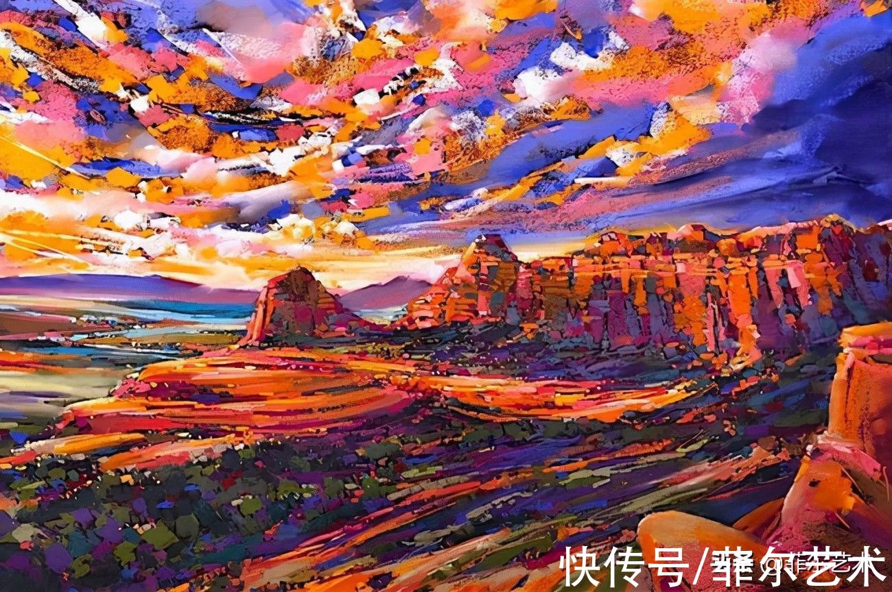 mich美国画家迈克尔风景油画作品用色大胆、明亮,传达出一种乐观精神