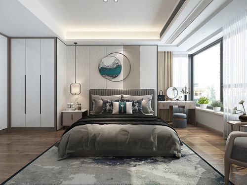 新中式|80后夫妻将新房装中式,仅阳台就被多人借鉴,高级灰的氛围太美了