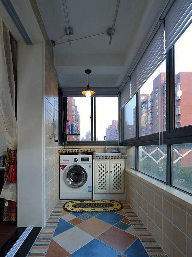 实用|阳台这样设计,洗衣机摆放整洁实用,不占用空间,适合大小户型