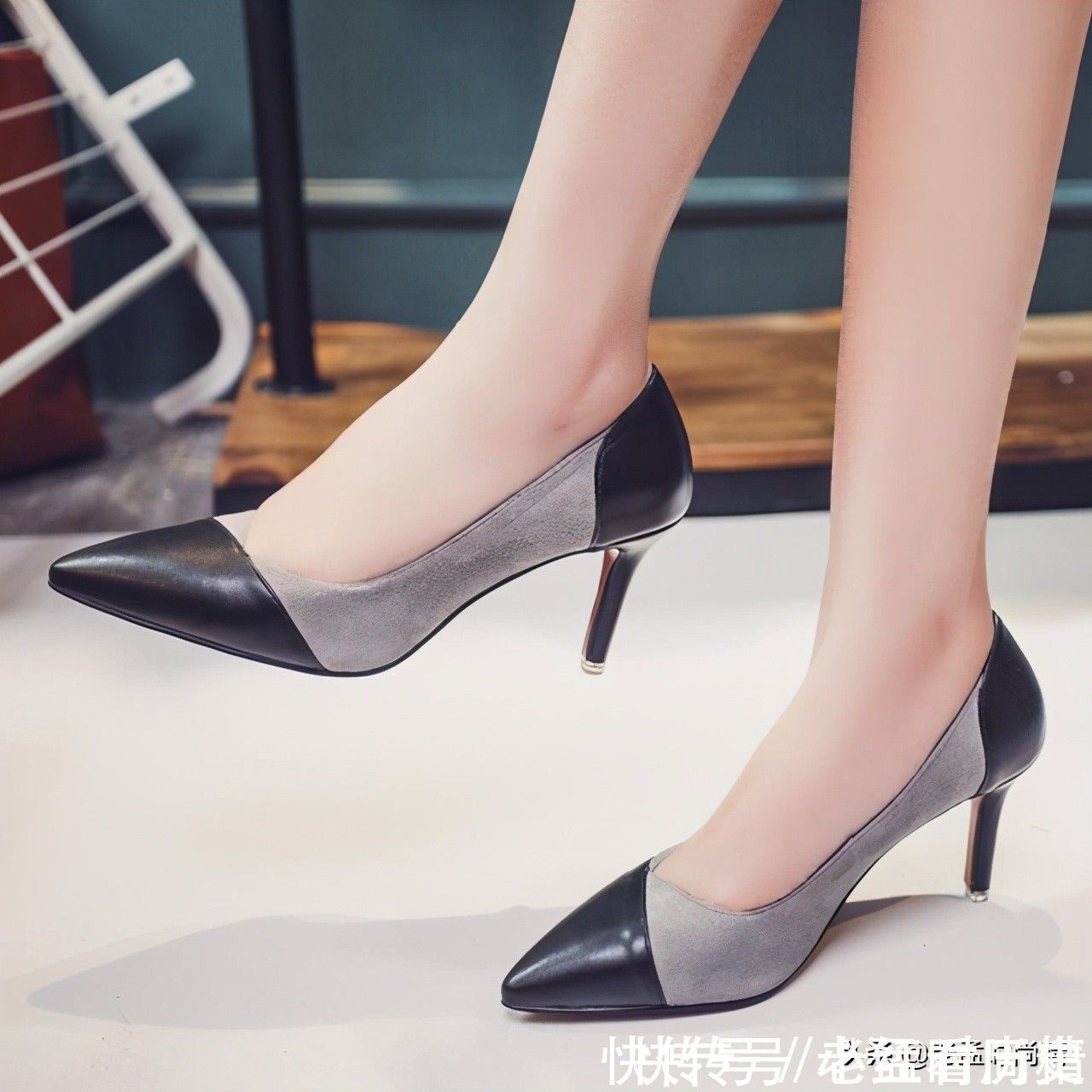 尖头 新款欧美风格尖头高跟鞋,设计有层次感,上脚有高档感