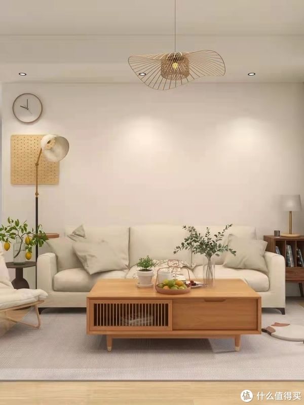 地毯|客厅设计灵感库，有吊顶、白墙、地毯，跟“网红装修”反着来