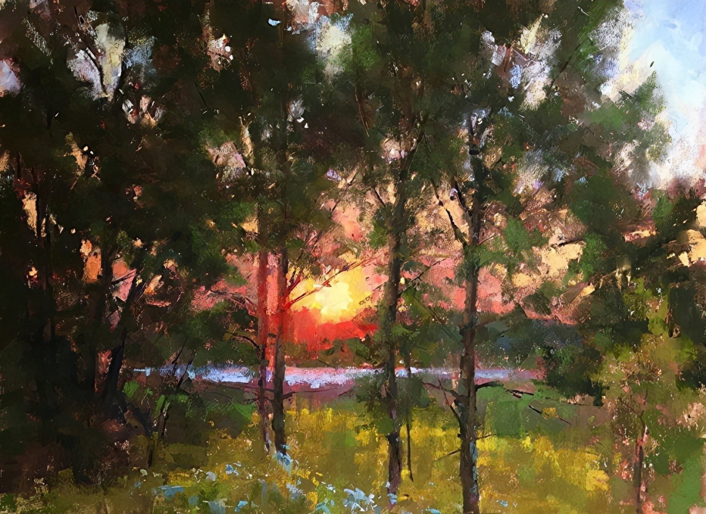 阿奎尔$美国艺术家阿奎尔柔和的风景油画,画里充满了阳光温馨美好(二)