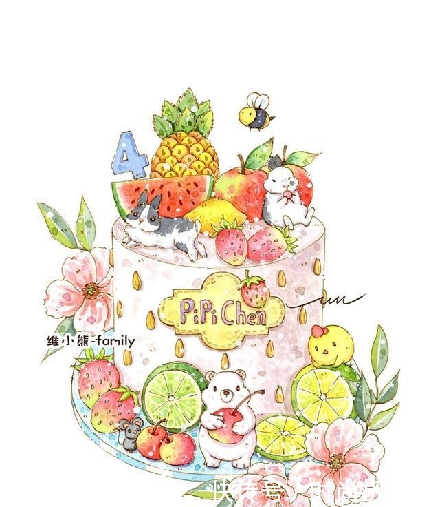 超级漂亮超级可爱的,蛋糕美食插画,治愈你的坏心情