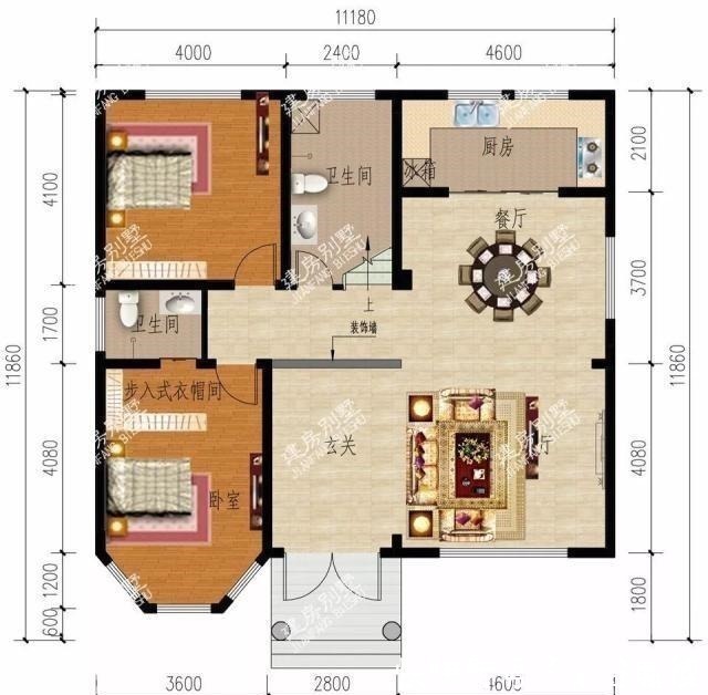 平面图|两栋进深尺寸相同的别墅,外观简约而大气,布局都不错!
