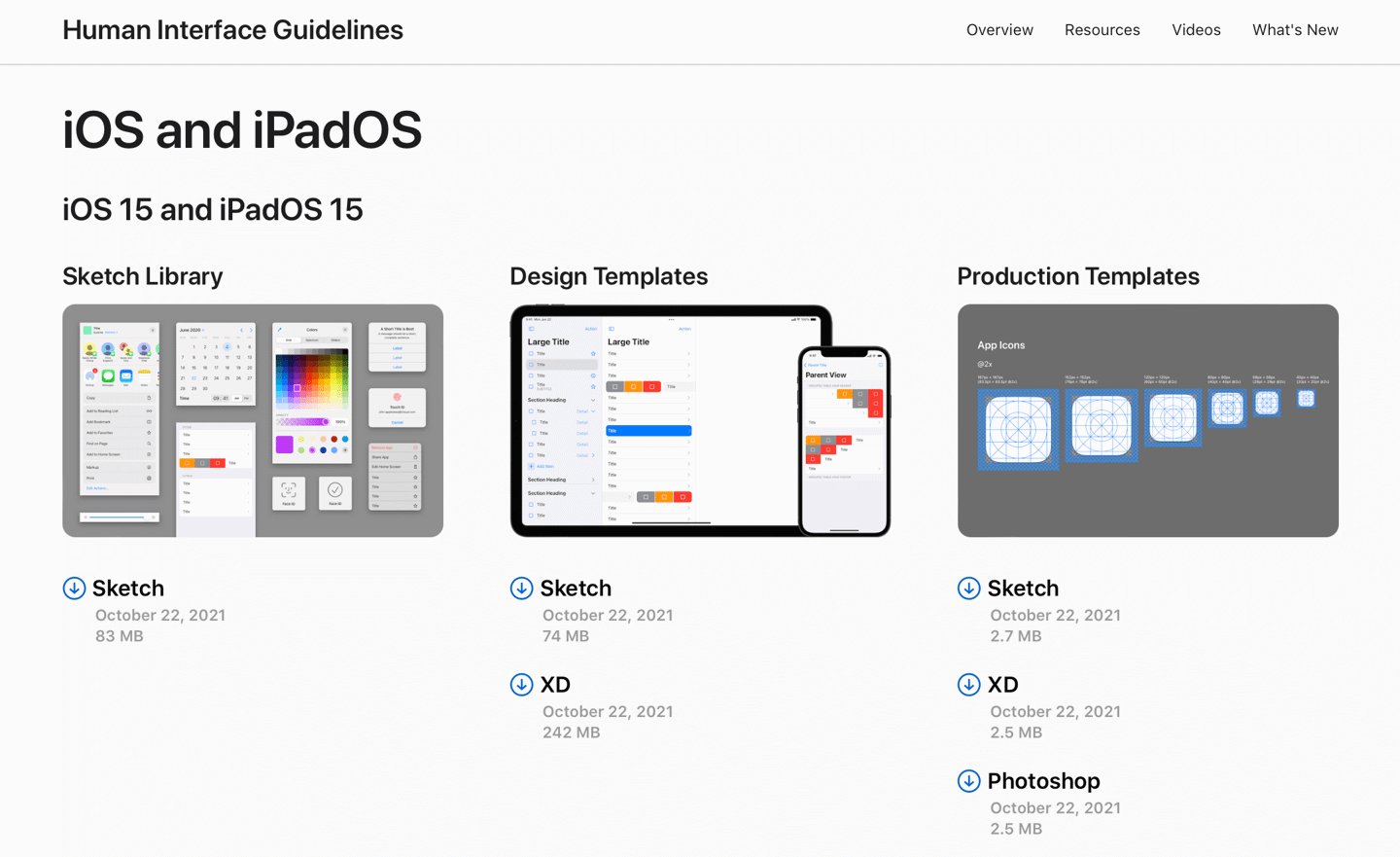 ios|苹果更新 iOS 15/iPadOS 15 设计资源，推出新模板、字体和网站