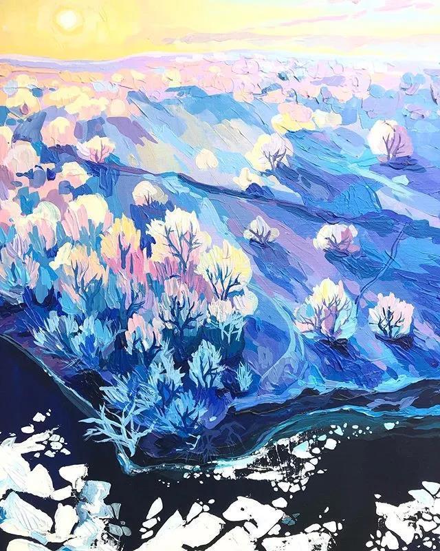 艺术@美女画家AnastasiaTrusova独特的艺术大胆厚重颜料给你不同的感受