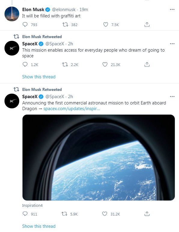SpaceX第四季度进行首次全民用太空飞行 将使用龙飞船