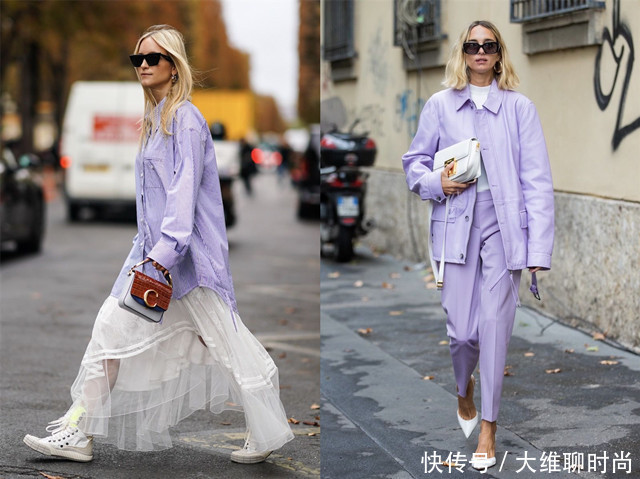 紫罗兰色很友好,亚洲人黄皮肤穿了尤其会显白,春天穿搭更浪漫