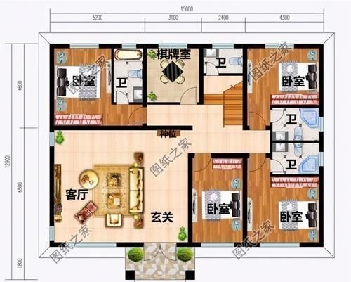 阁楼|一层半农村建房设计图,美观实用还经济,有这样的房子谁还住楼房