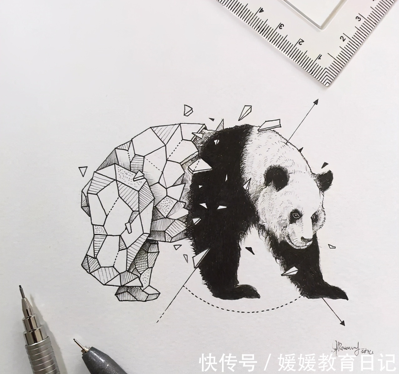 天才#没钱上课,一支针管笔自学成才获百万粉丝,美术生惊呼这是天才